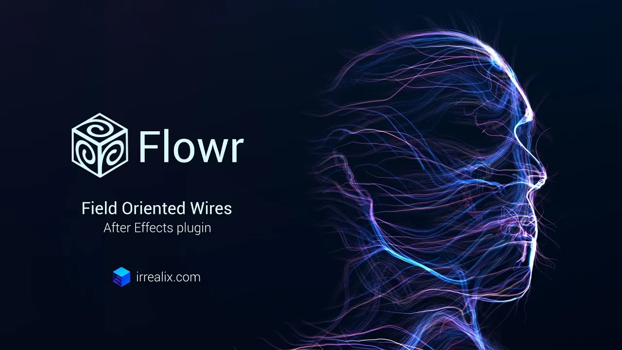 AE插件-Flowr v1.0.0 三维彩色渐变线条生长流动特效