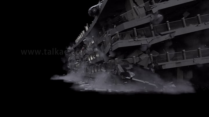 高空停车场倒塌塌陷汽车掉落09