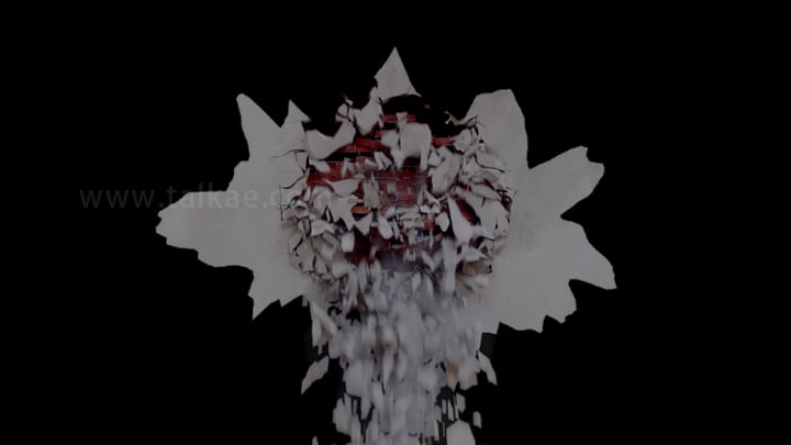 墙面破碎碎石散落Wall-Collapse-01