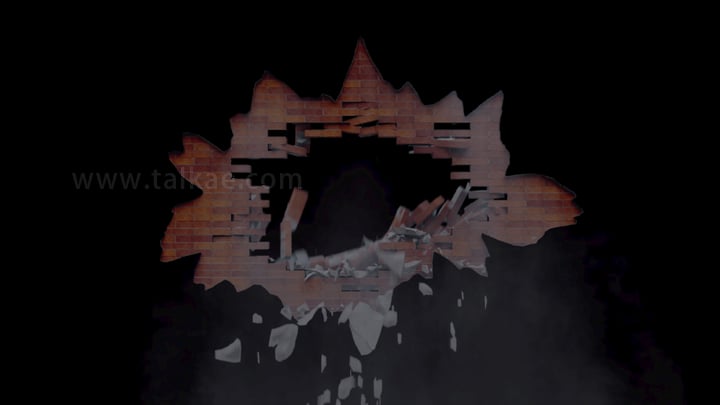 墙面破碎碎石散落Wall-Collapse-02