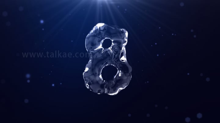 水汇聚数字10秒倒计时开场片头视频素材