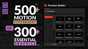 Motion Typography v5 500+运动图形文字排版动画+扩展脚本+.Mogrt AE/PR模板