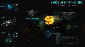 AE模板：Hud Elements Pack_500+高科技Hud图形元素包