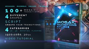 100种多边图形拼接马赛克转场效果包 Mosaic Transitions Kit
