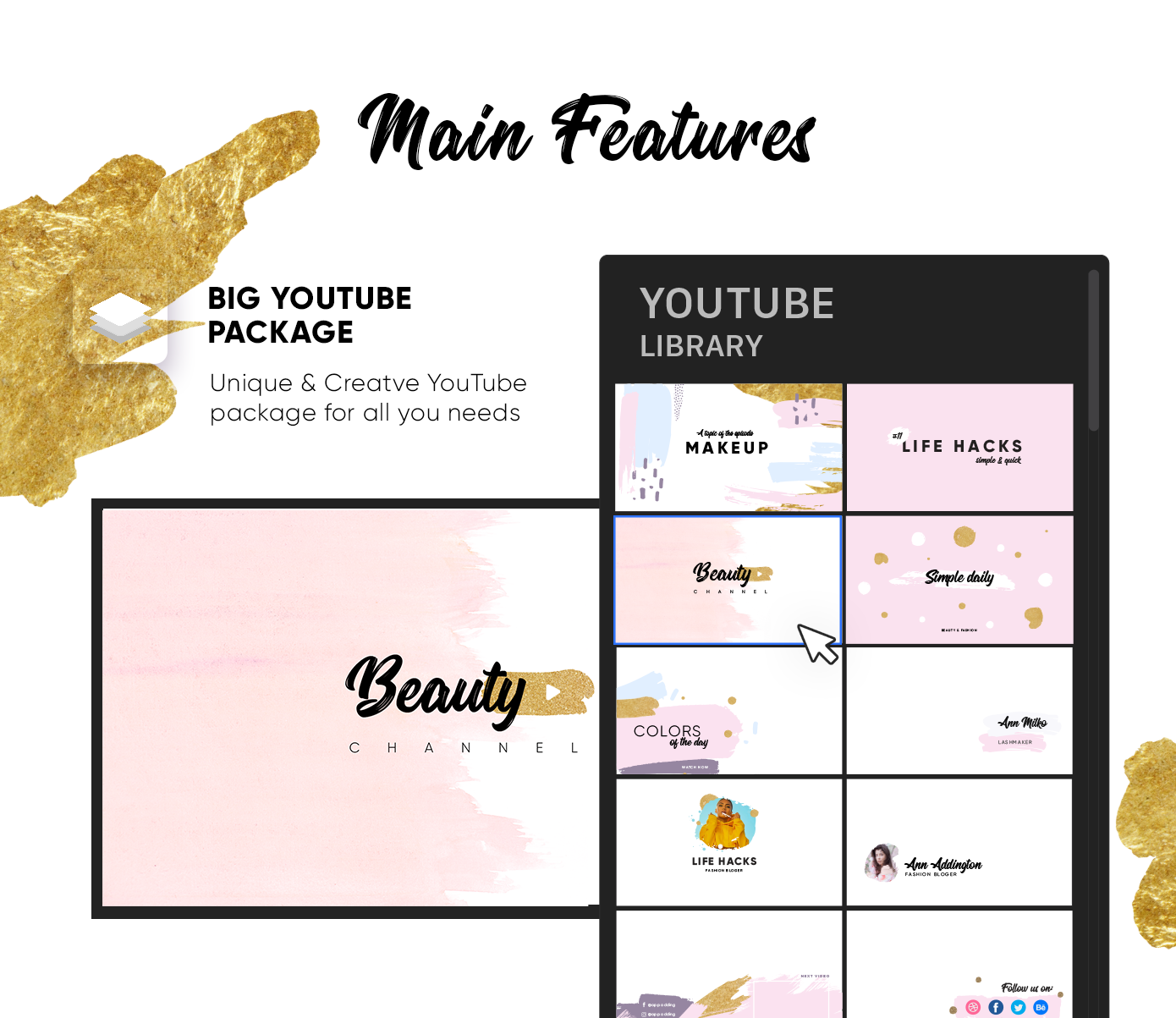 AE模板-简洁时尚字幕转场过渡宣传动画 Beauty Pro AE模板-第1张