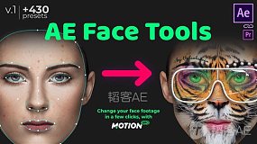 AE Face Tools 面部跟踪换脸人脸变形人脸贴图特效-AE扩展
