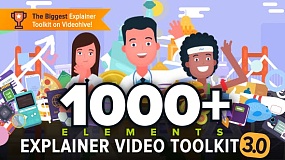 AE模板-Explainer Video Toolkit 3.5 二维卡通角色绑定解说图标场景动画