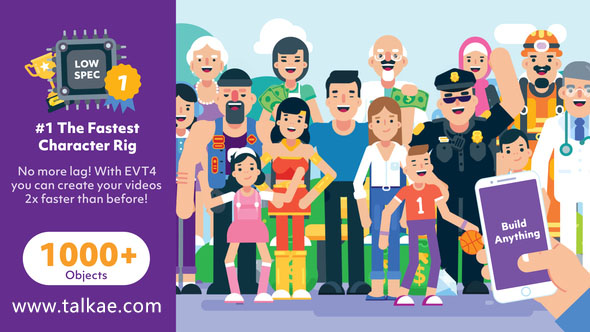 1000+卡通人物图标场景动画扁平化元素工具包Explainer Video Toolkit 4