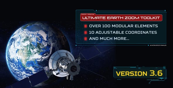 AE模板-Ultimate Earth Zoom Toolkit v3.6 太空俯冲地球位置定点动画工具包+破解脚本