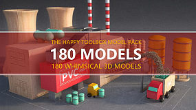 C4D模型包-卡通工具日常用品模型素材 The Happy Toolbox 3D Model Pack Vol. 1
