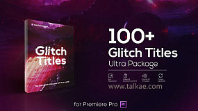 Glitch Titles Pack 100个画面信号干扰损坏文字标题动画预设