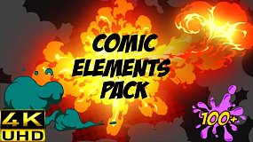 Comic Fx Pack 卡通火焰烟雾液体气泡MG动画元素视频素材包