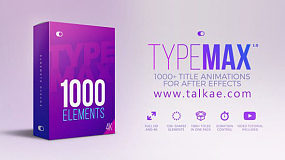 AE模板-TypeMax Big Titles Pack 1000个文字标题动画字幕条预设素材包