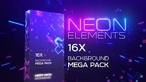 16组循环霓虹发光动画视频素材 Neon Elements Background Pack