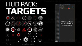 AE模板-HUD PACK TARGETS 高科技目标锁定信息化动态UI元素包