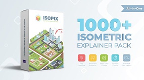 AT008-卡通图形三维场景MG元素动画包 Isometric Explainer Pack