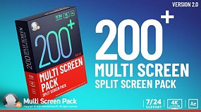 AT035-200个视频分屏动画预设AE模板 Multi Screen Pack V2