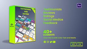AE/PR模板-Testimonial and Rating Pack 40种社交媒体弹窗动画推荐评级包