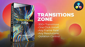 达芬奇插件-Transition Zone 300种缩放平移故障变形图形分割转场预设 