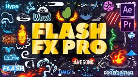 AT014-Flash FX Pro 2D卡通火焰流体特效能量MG动画特效合成元素包