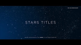 AE模板-Stars Titles 唯美大气粒子背景飘动文字标题宣传片头+背景音乐