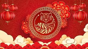 AE模板-Chinese New Year Sale 2022新春虎年红色喜庆礼物商品特卖展示介绍片头