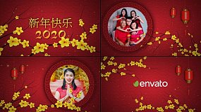 AE模板-Chinese New Year Slideshow 中国风新年祝福片头开场