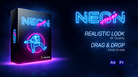 视频素材-Neon Glitch Shapes 70组霓虹赛博朋克动感图形动画视频素材