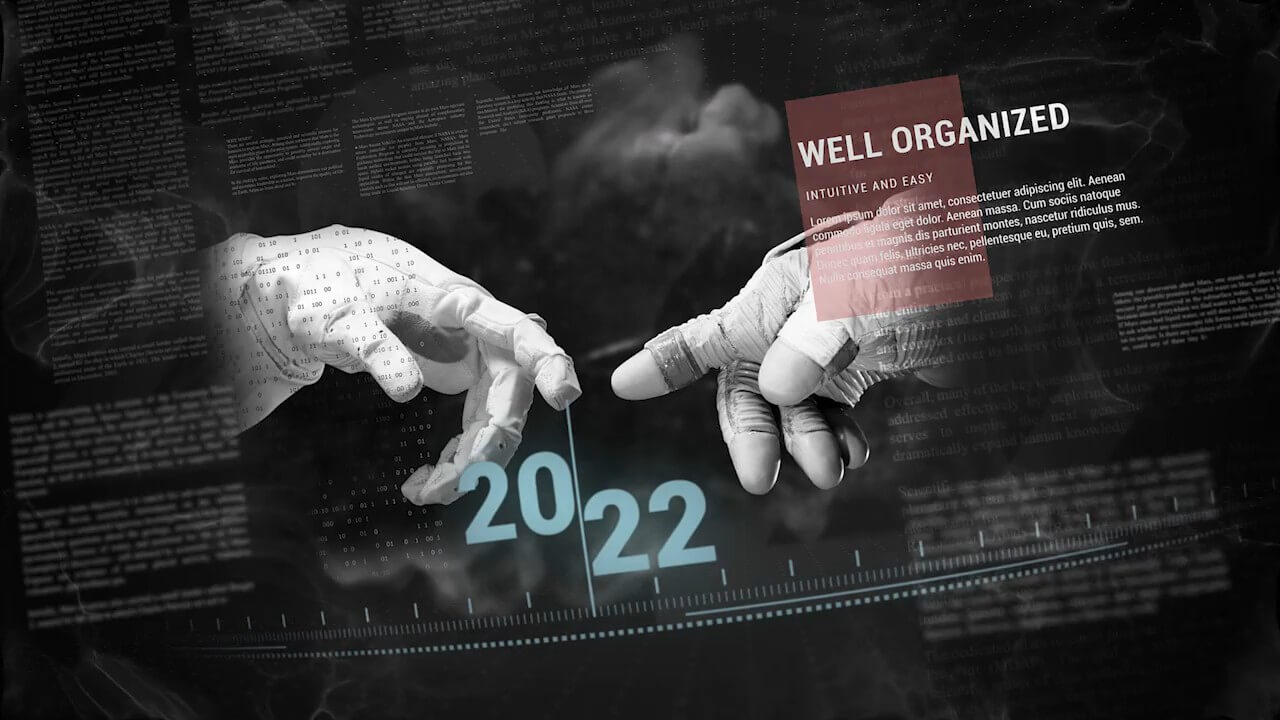 AE模板-Time Of Change 历史时间轴时间线文字图片介绍片头