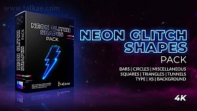 4K视频素材-Neon Glitch Shapes 72组赛博朋克故障闪烁动画 