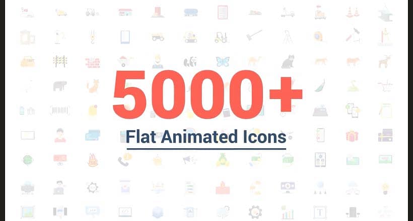 AE模板-Flat animated lcons 5000个多风格二维扁平化动画图标