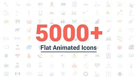 AE模板-Flat animated lcons 5000个多风格二维扁平化动画图标