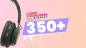 AE模板-Audio Visualizer Big Pack 350个音乐海报封面图形排版设计动画 