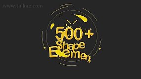 AE模板-Shape Elements 500种线条箭头圆圈流体礼花爆炸形状元素MG动画 
