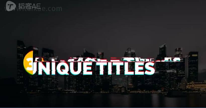 AE模板-Glitch Titles 30种信号干扰像素损坏文字标题动画