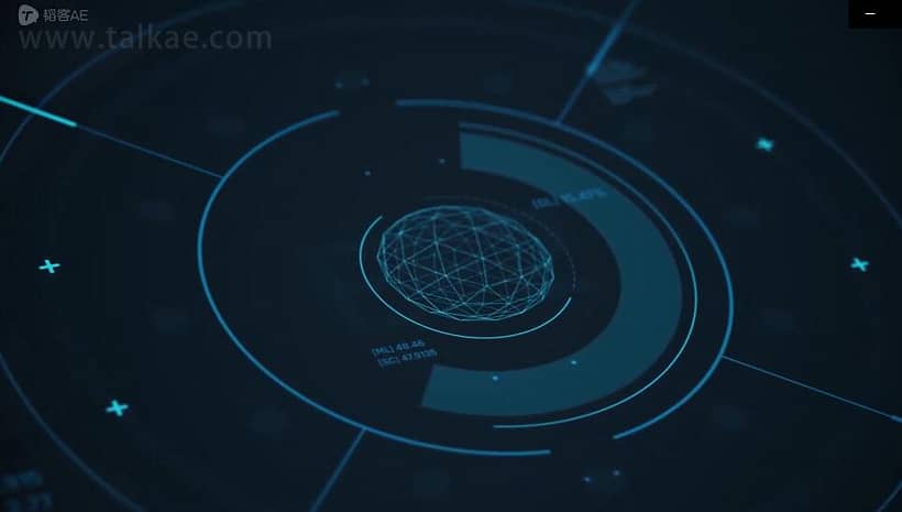 AE模板-HUD Framework 200多种简洁UI界面科技感HUD元素动画