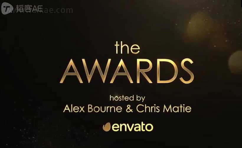 AE模板-Awards ceremony 金色粒子闪耀年会活动颁奖典礼片头