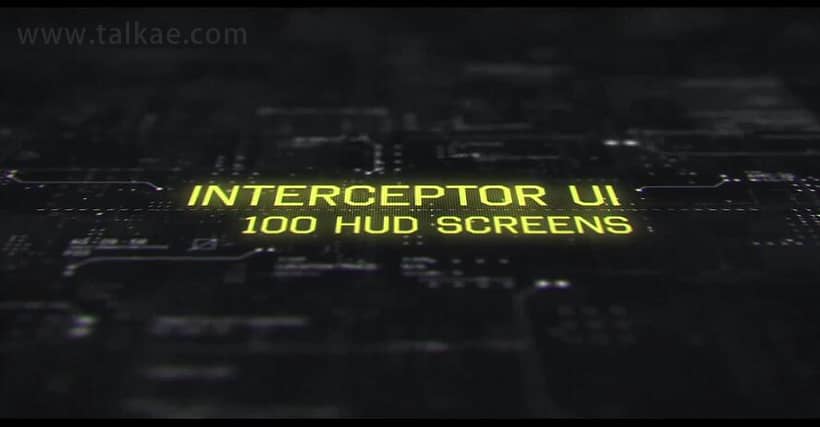 AE模板-Interceptor HUD UI 科技感HUD元素UI用户界面图形元素包