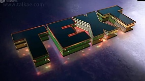 AE模板-Futuristic Logo 使用E3D插件制作三维立体霓虹发光LOGO片头