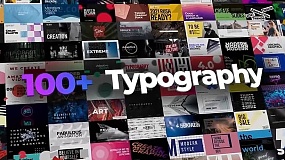 AE模板-Typography 100种彩色图形海报排版文字标题动画