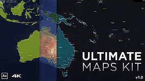 AE模板-Ultimate Maps Kit 世界地图坐标定点连线路径工具终极包