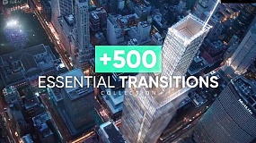 AE模板-transitions 500个炫酷水墨笔刷干扰摄像机旋转切割视频转场预设