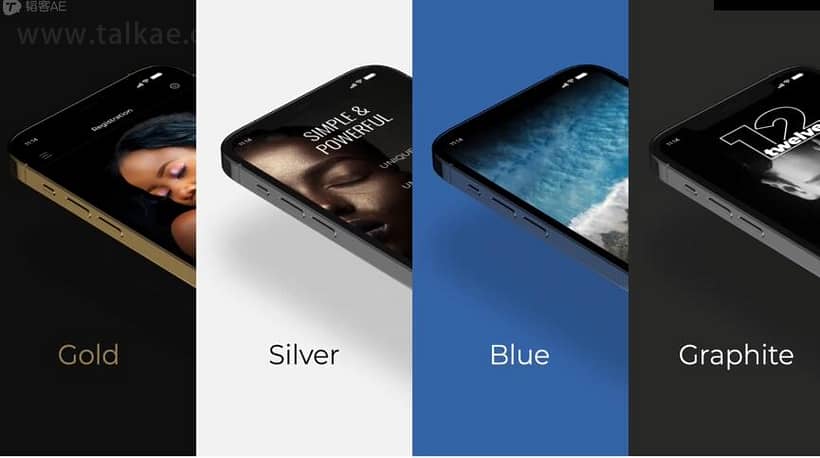 AE模板-twelve app promo 64个三维手机APP应用宣传介绍展示片头动画