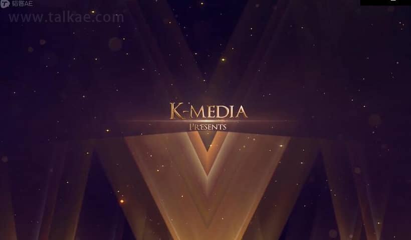 AE模板-Awards Show 华丽金色粒子活动年会颁奖典礼开场片头包装