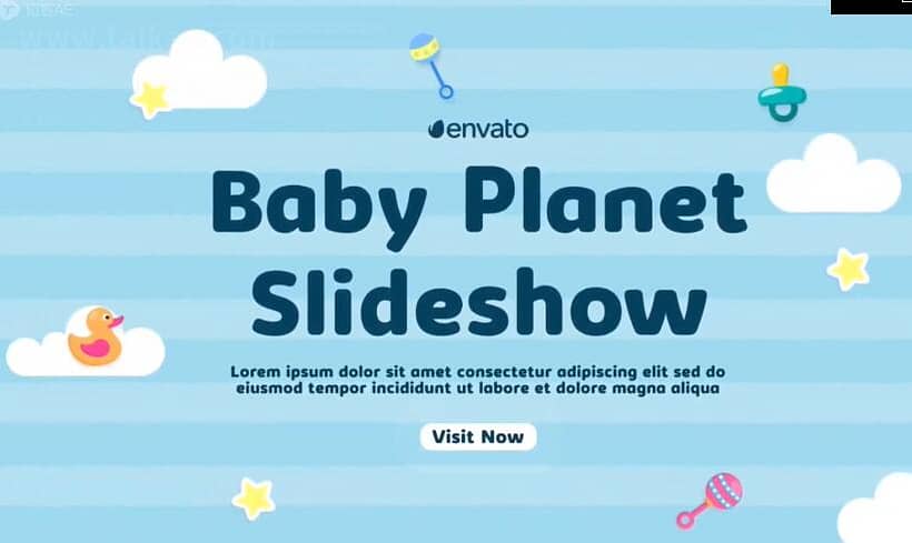 AE模板-Baby Planet Slideshow 教育机构儿童生日照片视频包装片头