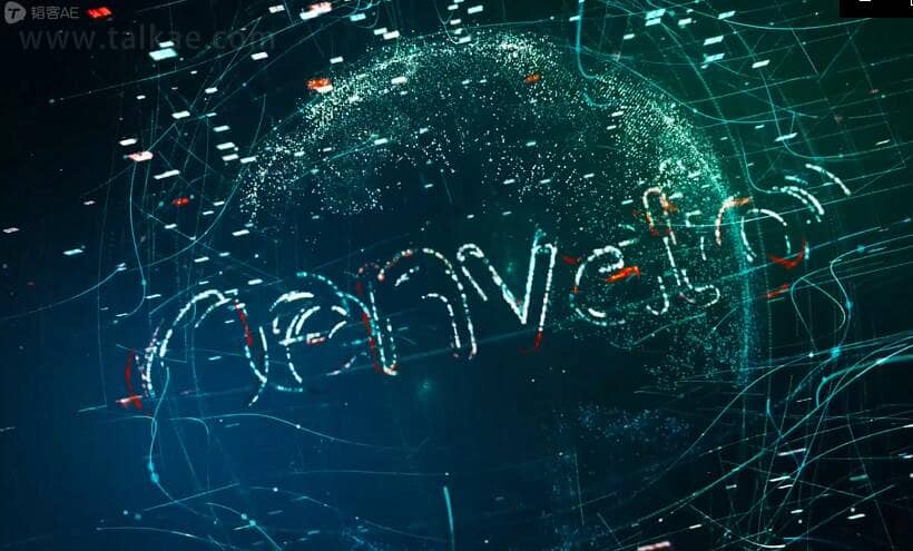 AE模板-Particle 3D Earth Logo Reveal 科技感粒子线条地球Logo演绎