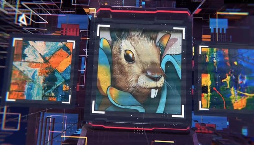 AE模板-Digital Art Presentation 三维科技感艺术照片图文展示框动画