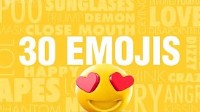 AE模板-Emoji 3d animated 30个可爱卡通三维Emoji表情动画+视频素材