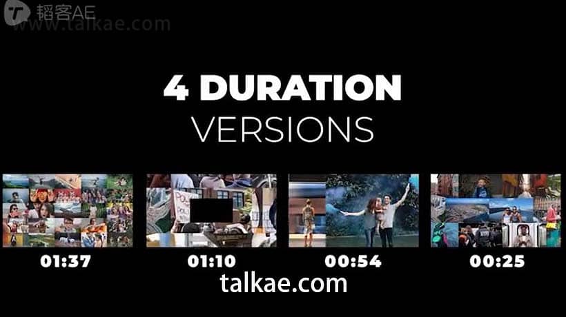 PR模板-文字图片视频照片墙展示片头