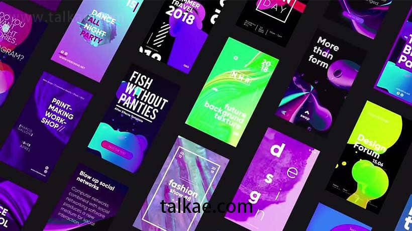 PR模板-抽象背景文字标题竖屏排版动画